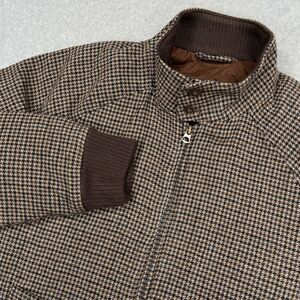 Bonobos Nova Fides Jacket Mens M Brown Italian Harrington Houndstooth Tweed